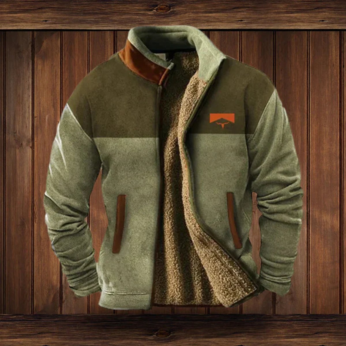 Men's Aztec Print Sherpa-Backed Cardigan Jacket – view 3