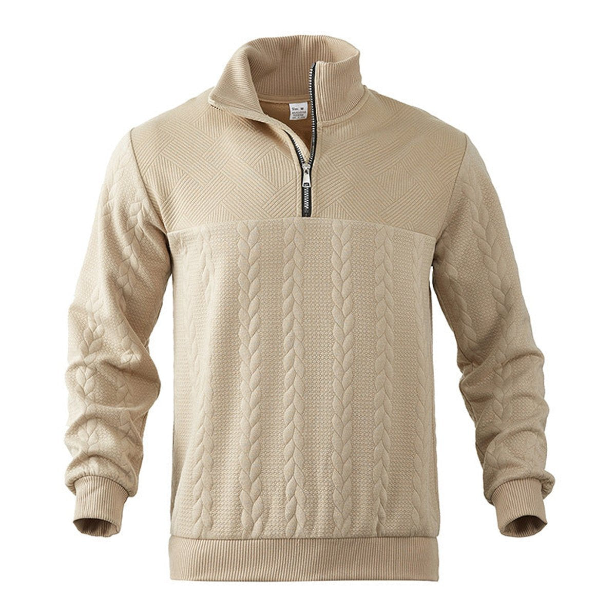 Men's Cable-Knit Sweater Quarter-Zip Sweater for Winter – view 4