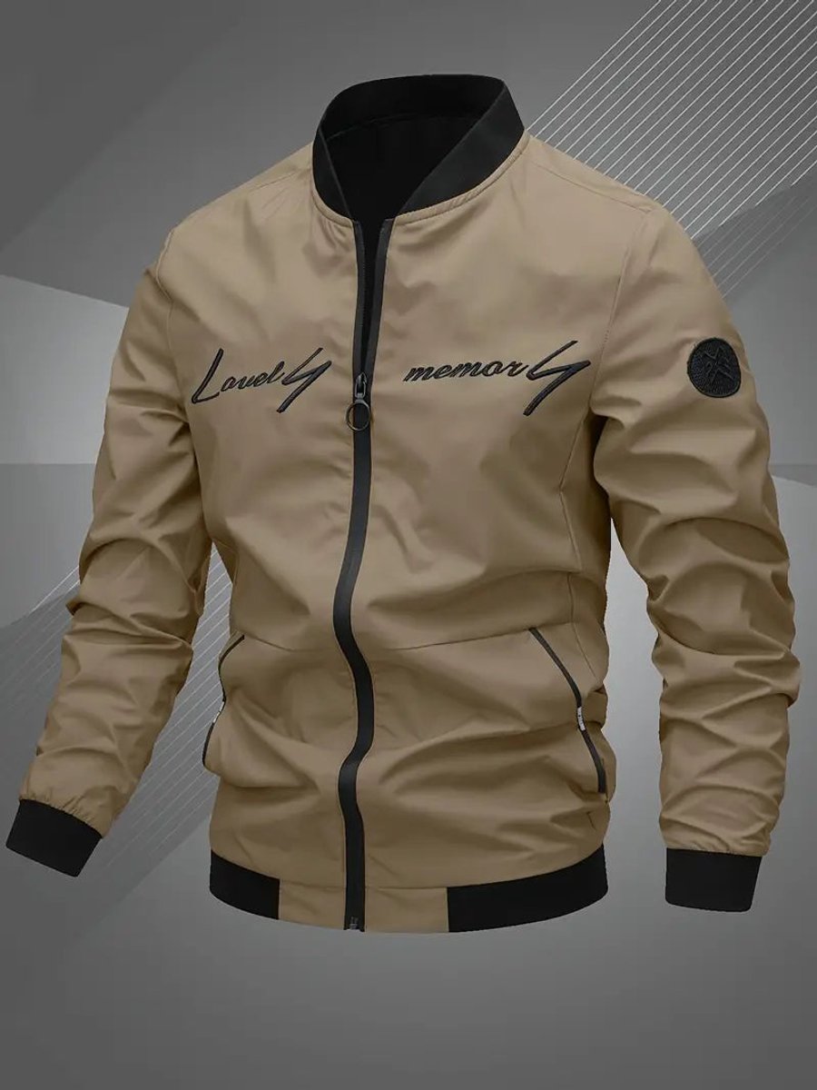 Men's Everyday Baseball Collar Bomber Jacket – Khaki