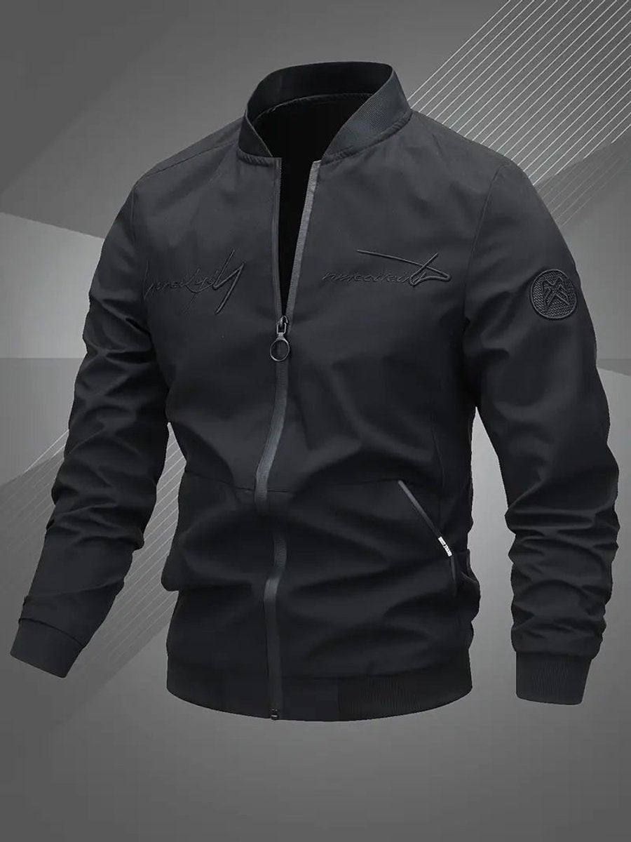 Men's Everyday Baseball Collar Bomber Jacket – Black