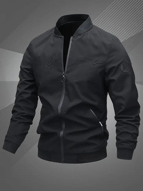 Men's Everyday Baseball Collar Bomber Jacket – Black