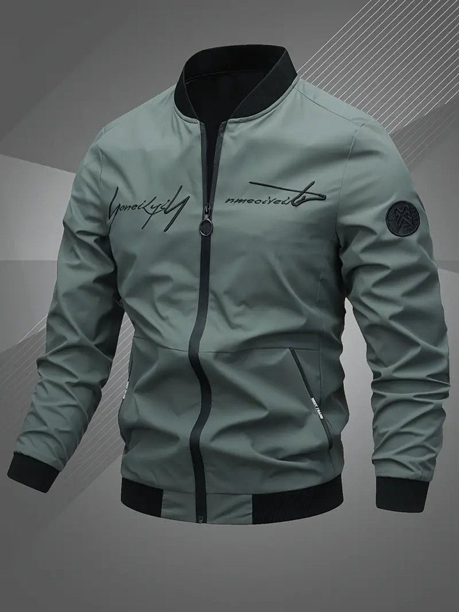 Men's Everyday Baseball Collar Bomber Jacket – Army Green