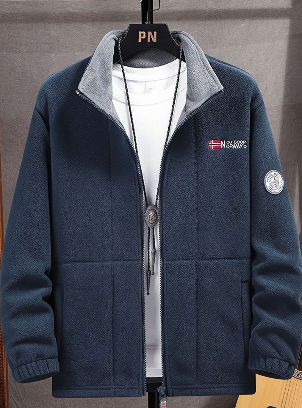 Men's Zip-Front Stand-Collar Fleece Jacket – view 2