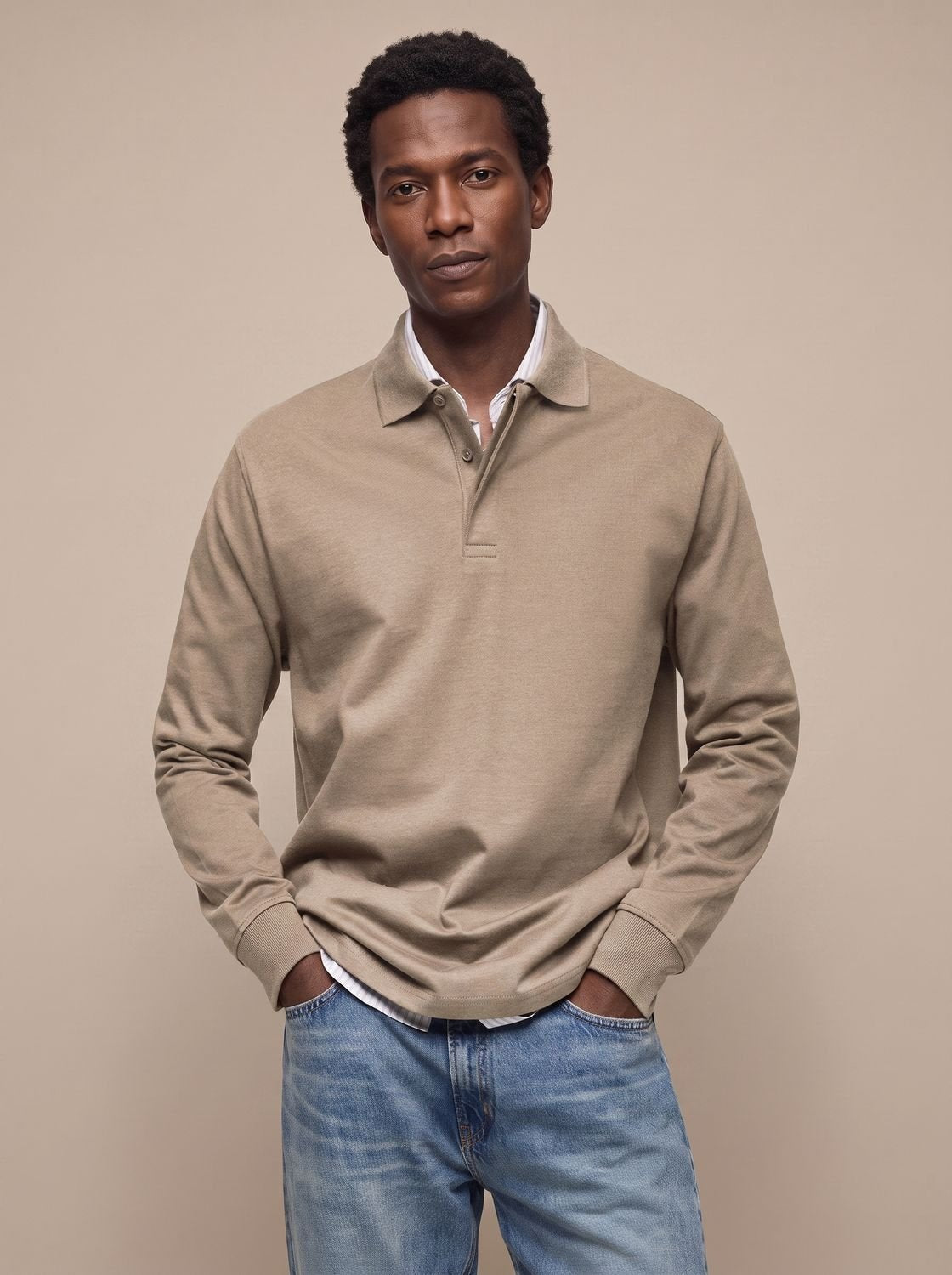 Men's Timeless Long-Sleeve Cotton Polo Shirt – view 7