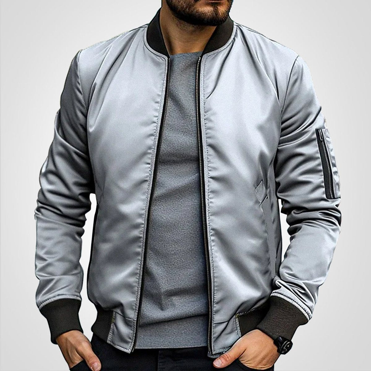 Men's Timeless Slim-Cut Bomber Jacket – view 7