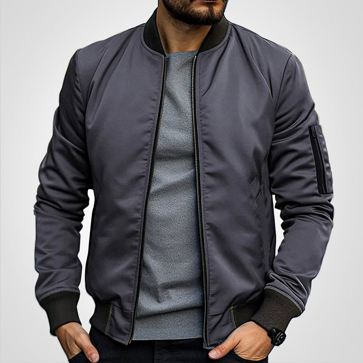 Men's Timeless Slim-Cut Bomber Jacket – view 8