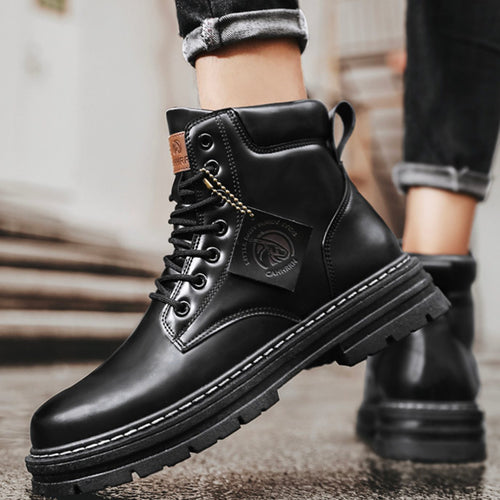 Men's Heavy-Duty Laced Ankle Boots with Lugged Sole – view 2