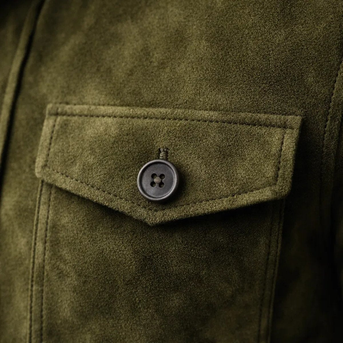 Men's Italian Suede-Finish Button-Front Stand-Collar Jacket – view 5