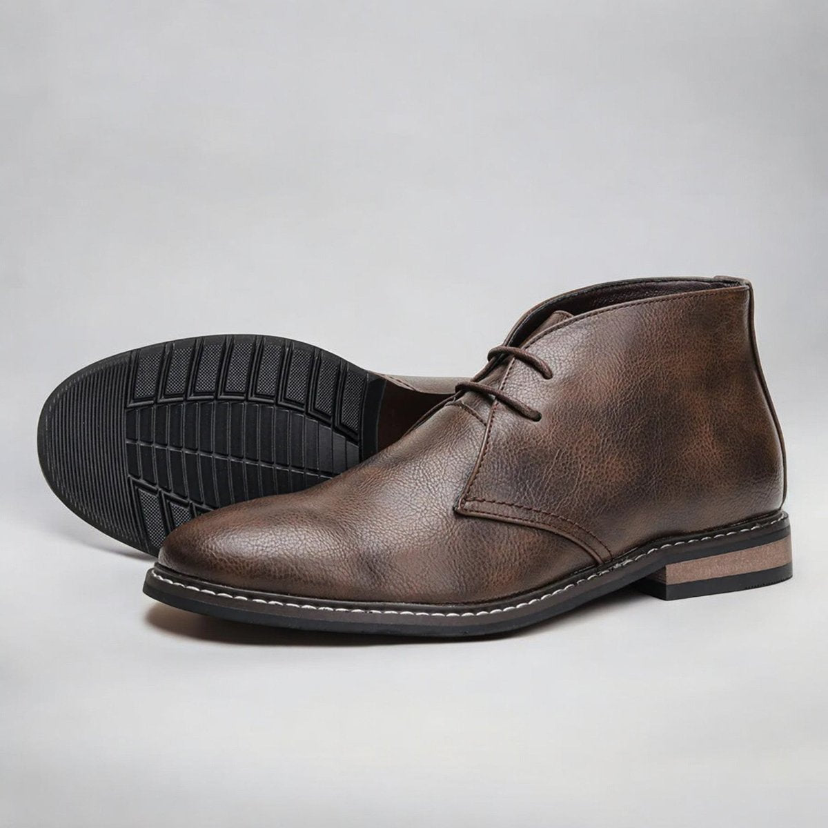 Men's Laced Leather-Look Chukka Boots – view 4