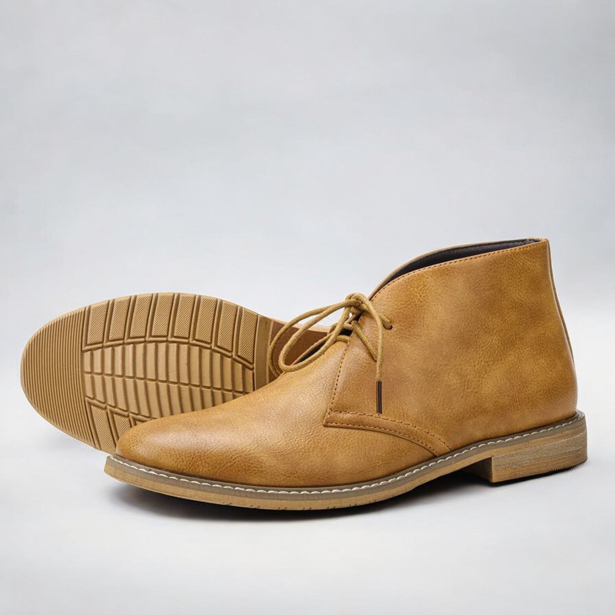 Men's Laced Leather-Look Chukka Boots – view 5