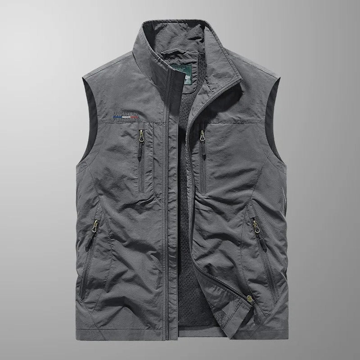 Men's Light-Weight Multi-Pocket Cargo Vest – Gray