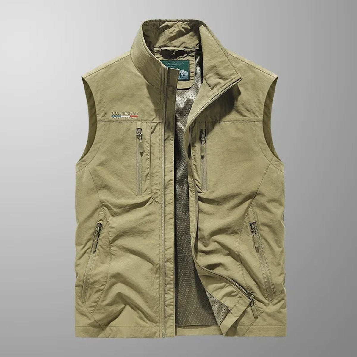 Men's Light-Weight Multi-Pocket Cargo Vest – Khaki