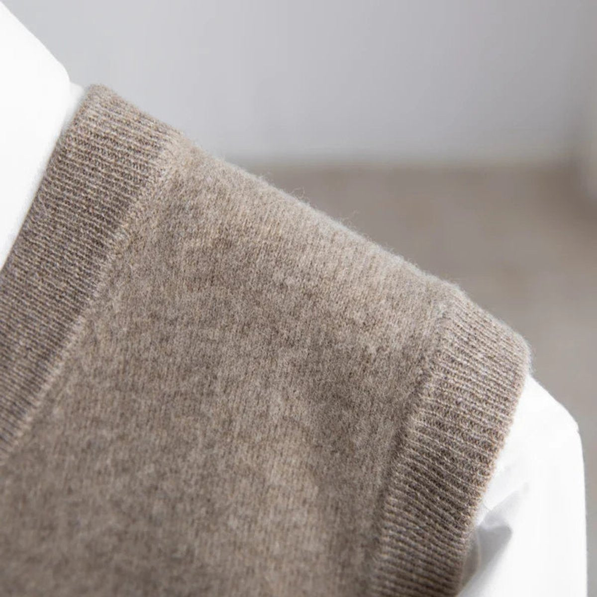 Men's Merino Wool V-Neckline Sweater Vest Knit with Layering – view 5