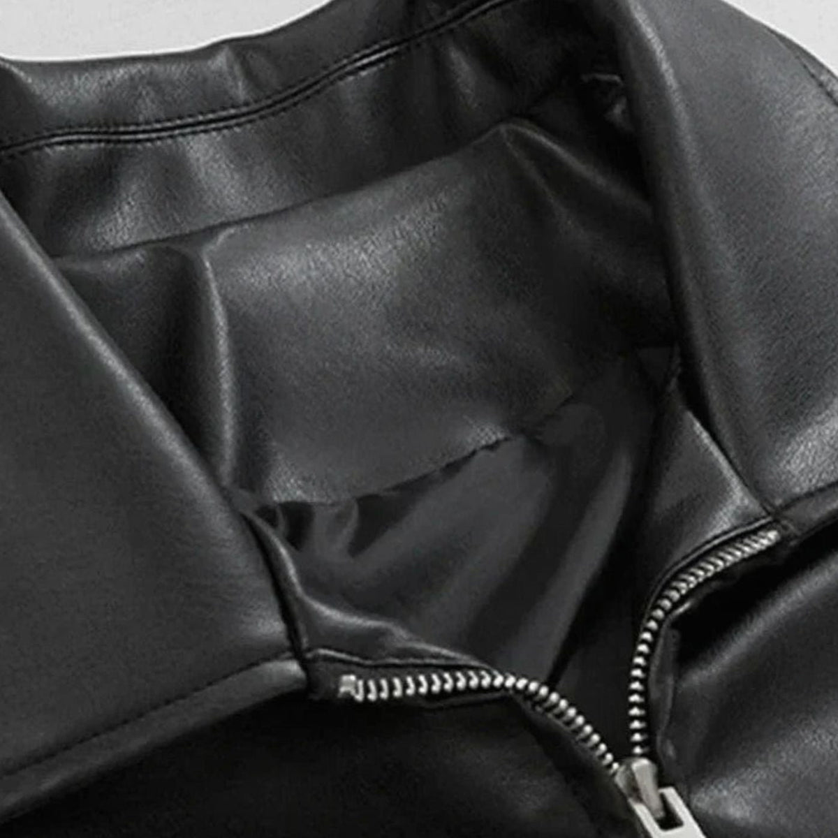 Men's Relaxed-Fit Leather-Look Bomber Jacket – view 4