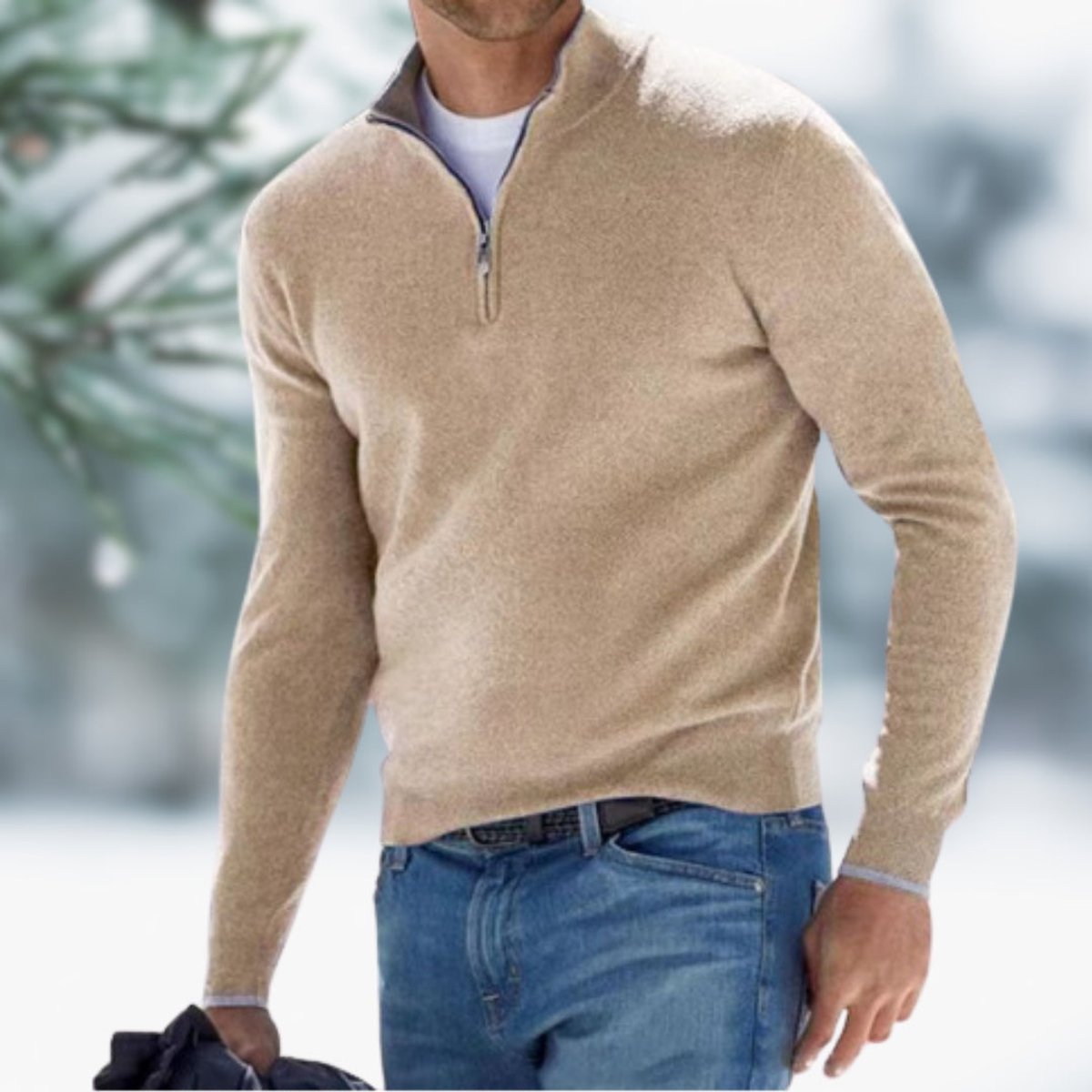 Men's Quarter-Zip Plush Knit Sweater – view 5