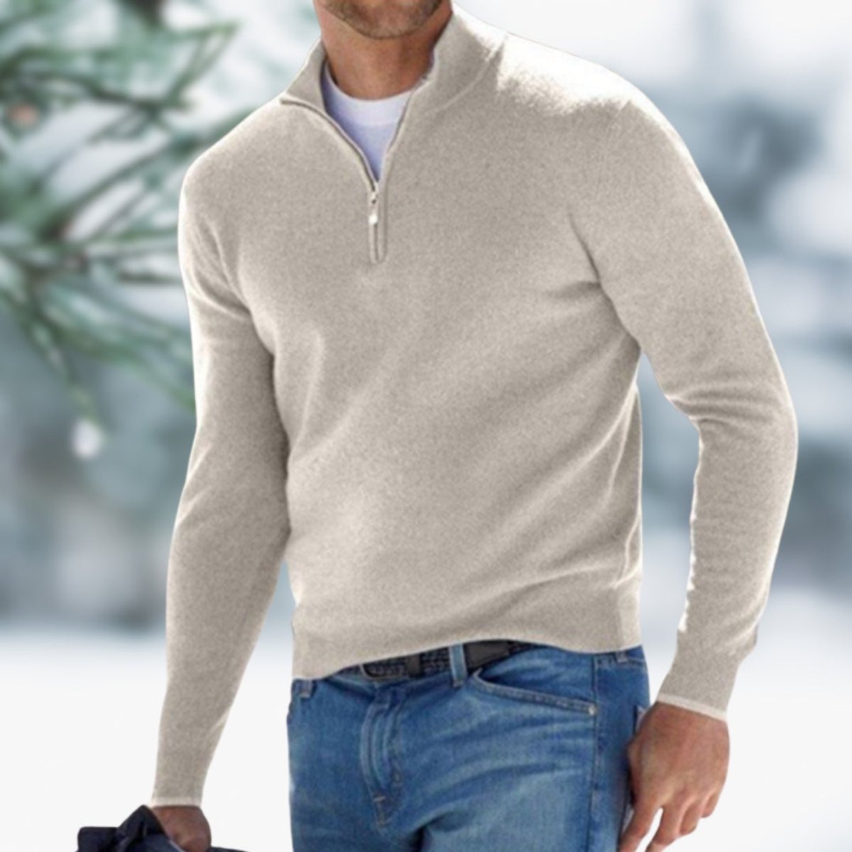 Men's Quarter-Zip Plush Knit Sweater – view 6