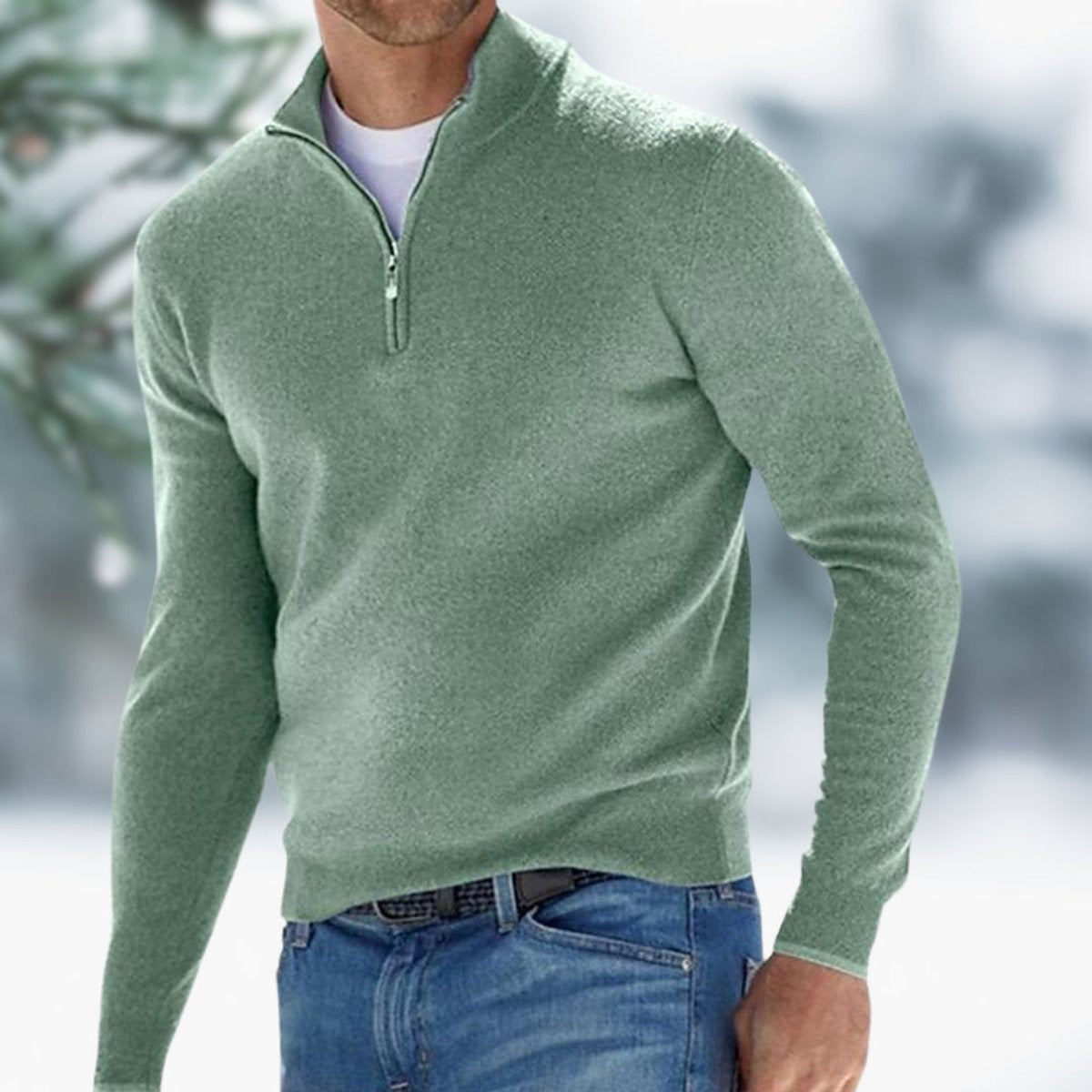 Men's Quarter-Zip Plush Knit Sweater – view 7