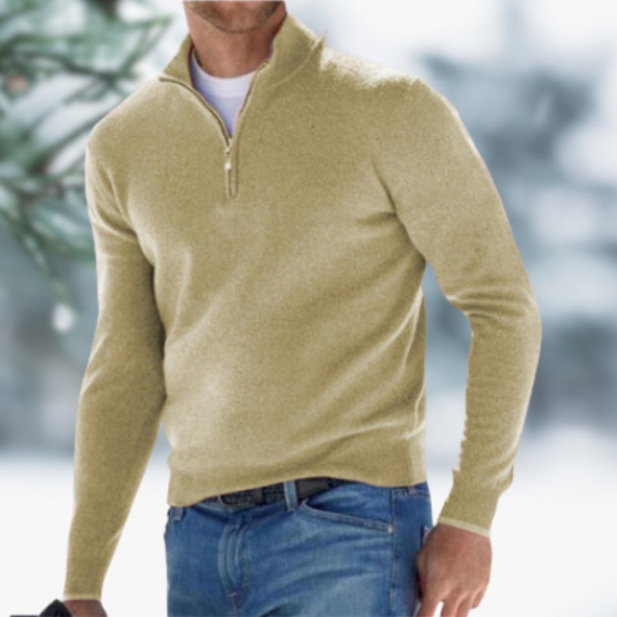 Men's Quarter-Zip Plush Knit Sweater – view 8