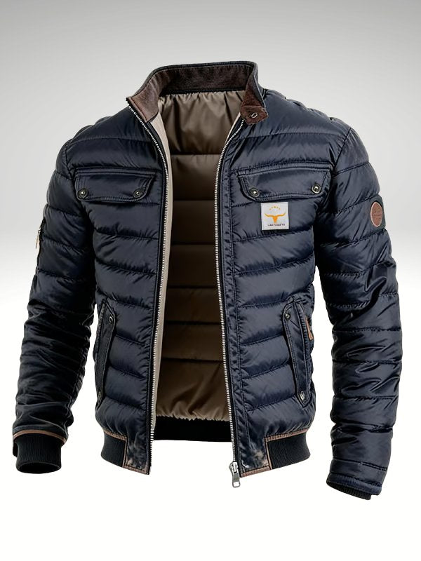 Men's Light-Weight Padded Bomber Jacket – Navy Blue