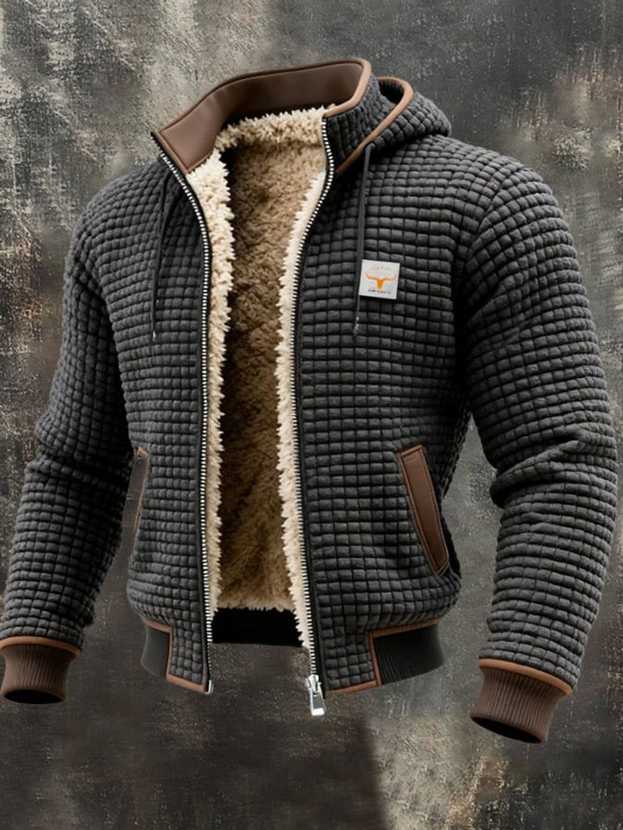 Men's Padded Fleece-Backed Jacket – Gray