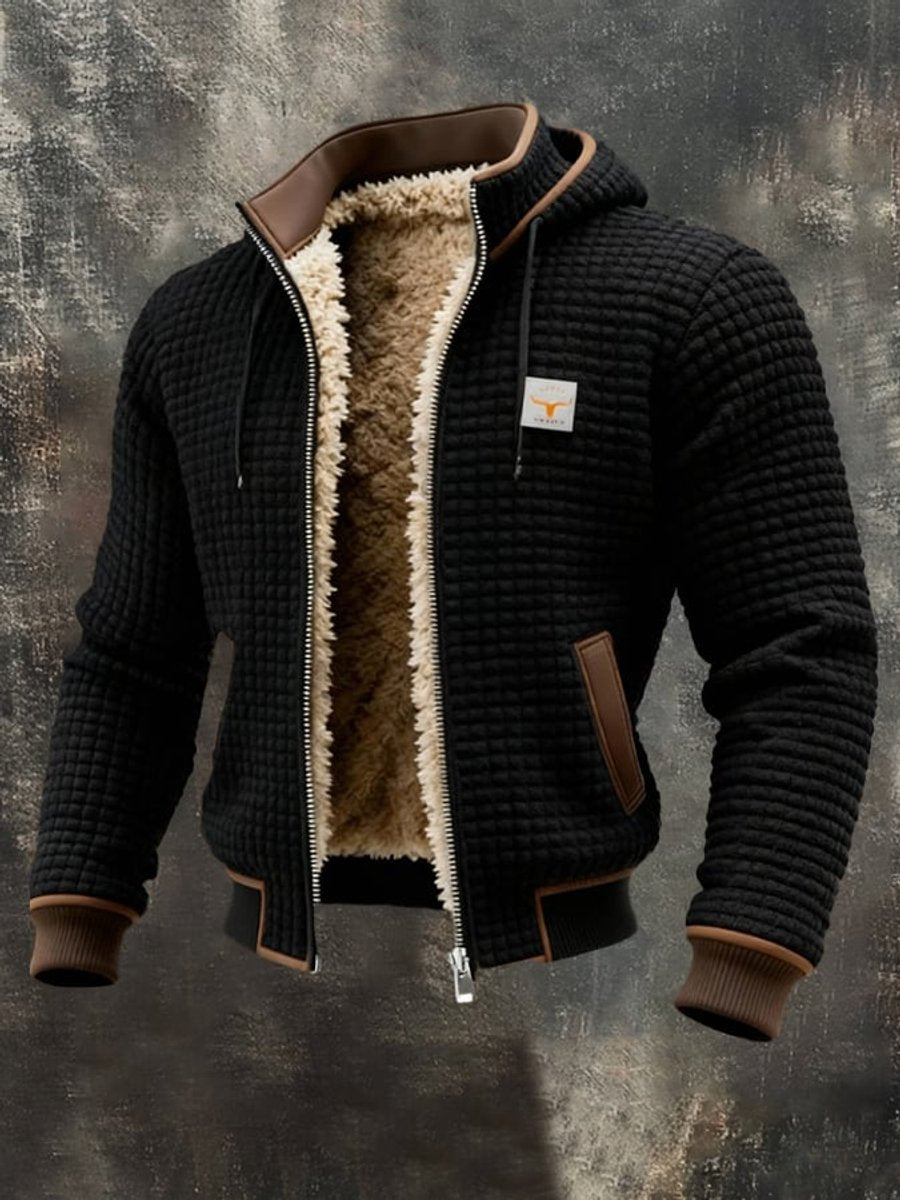 Men's Padded Fleece-Backed Jacket – Black