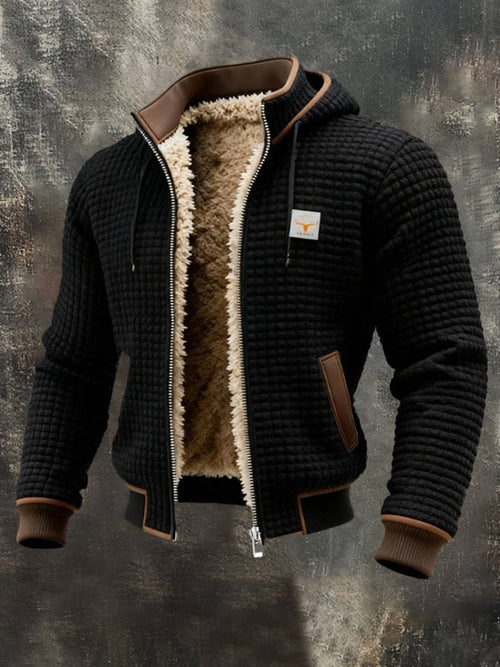 Men's Padded Fleece-Backed Jacket – Black
