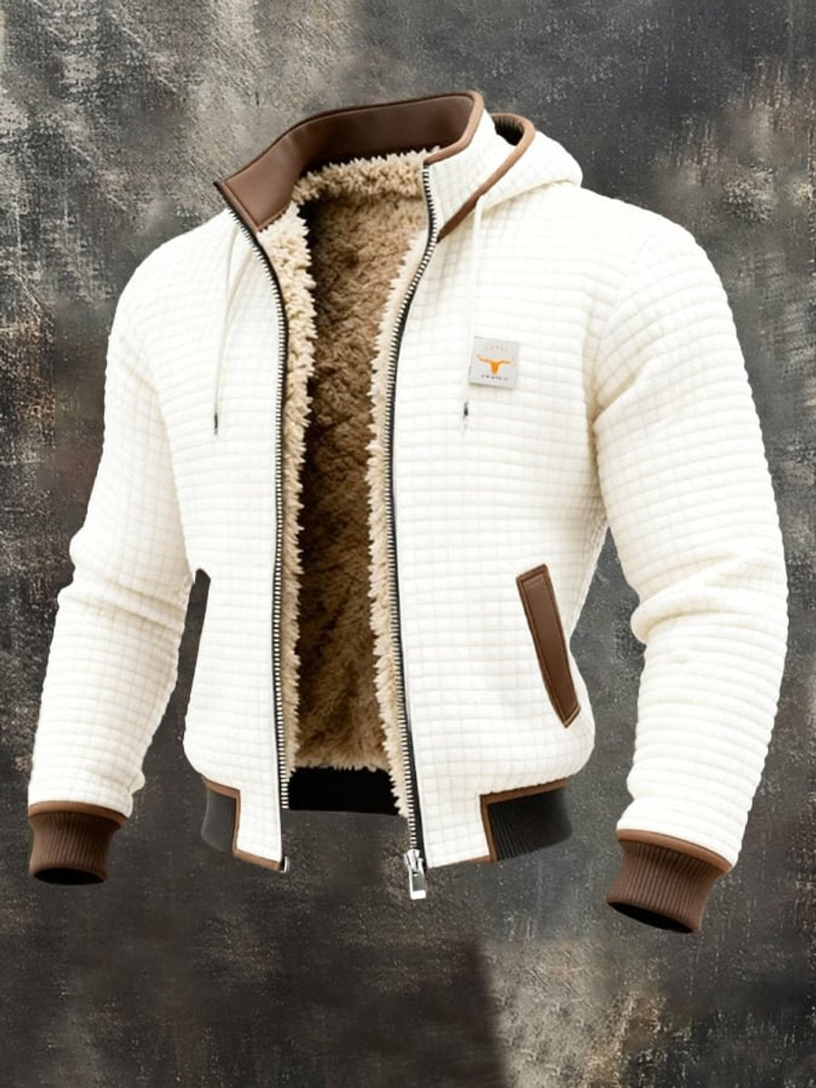 Men's Padded Fleece-Backed Jacket – White