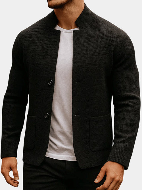 Men's Padded Mandarin-Collar Blazer Jacket – view 1