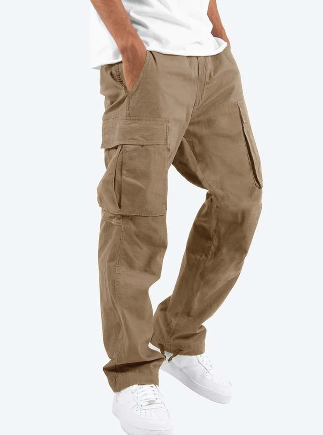 Men's Multi-Pocket Easy-Fit Cargo Pants – Brown