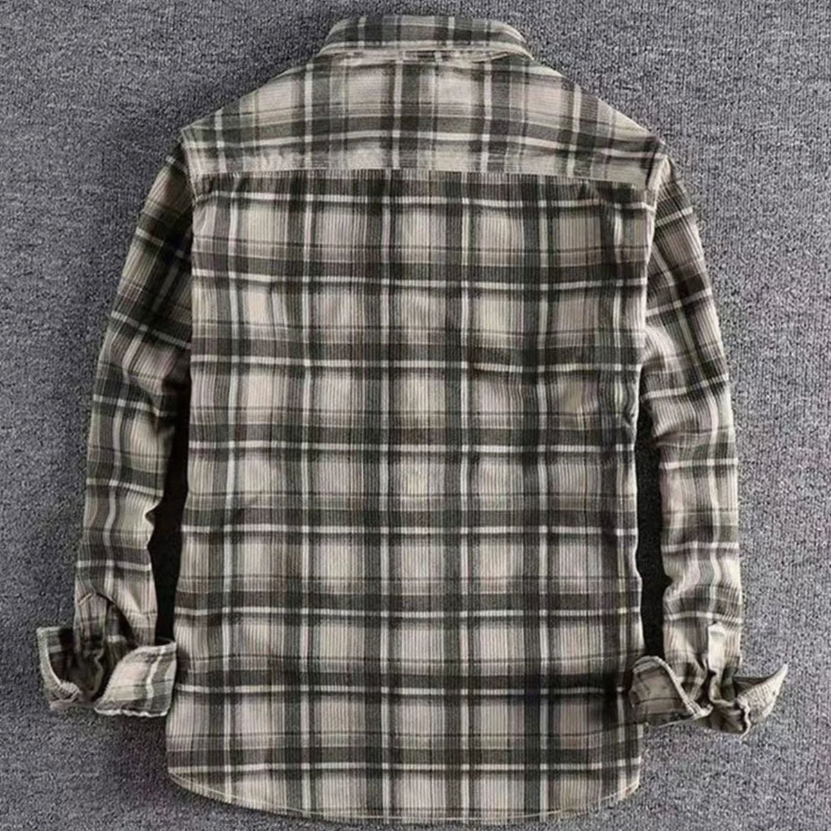 Men's Easy-Fit Plaid Cord Flannel Shirt – view 3