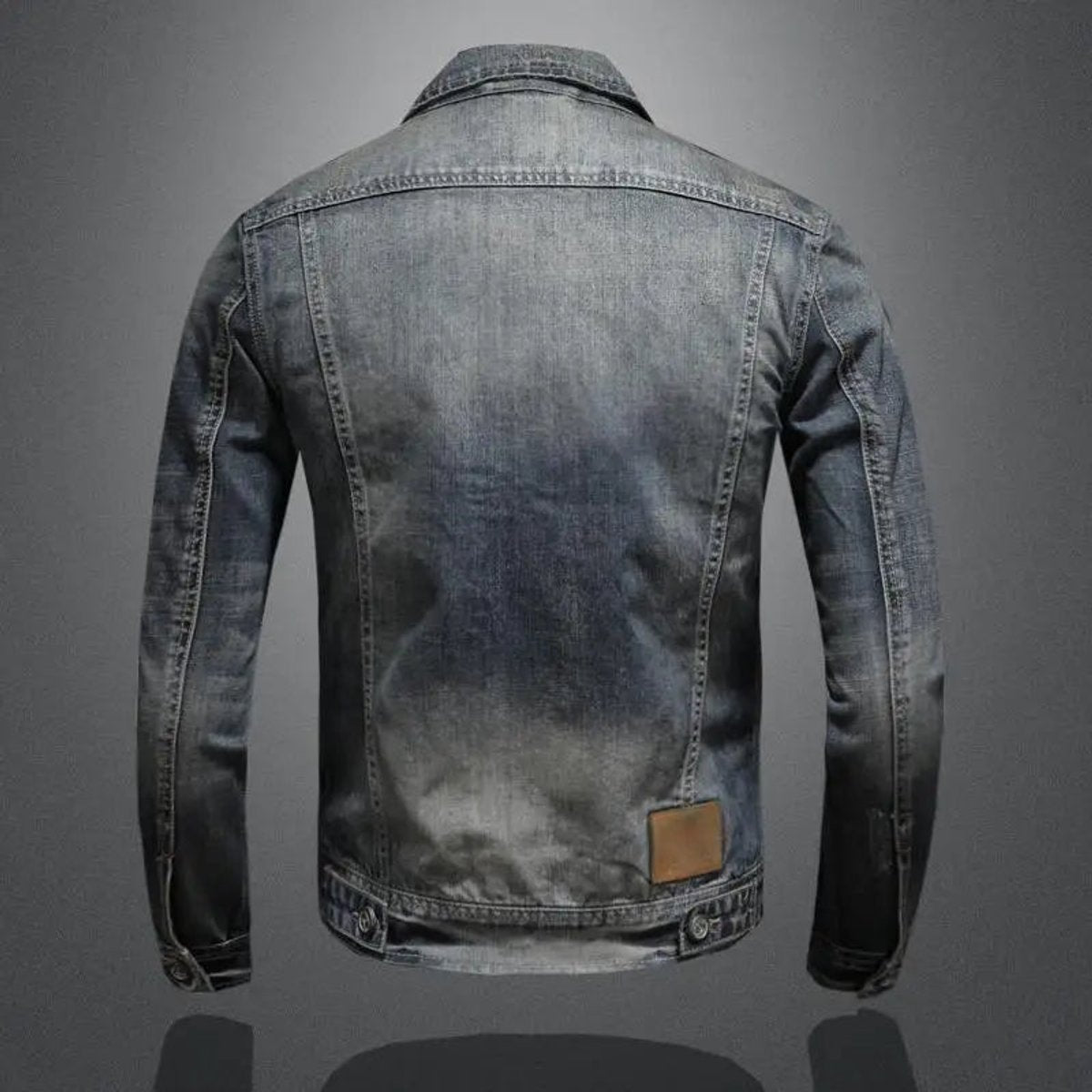 Men's Retro Washed Denim Jacket for Everyday Wear – view 4