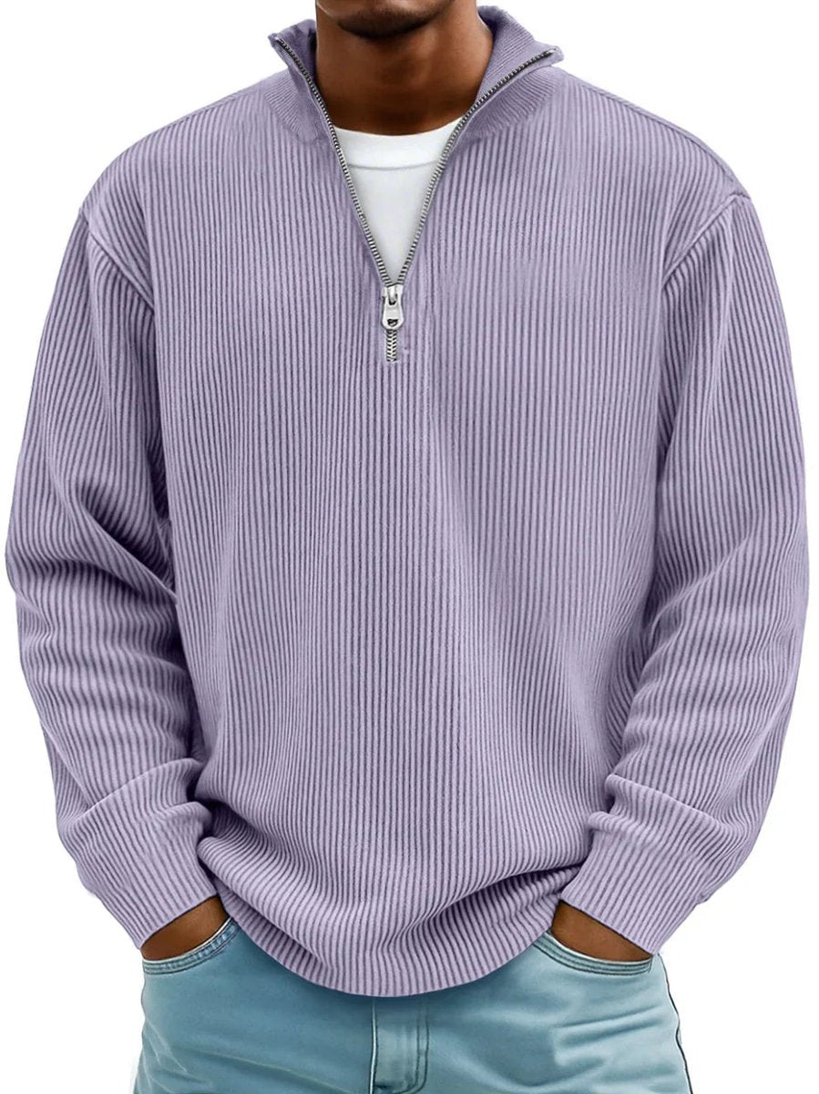 Men's Rib-Knit Quarter-Zip Knit Pullover – view 3