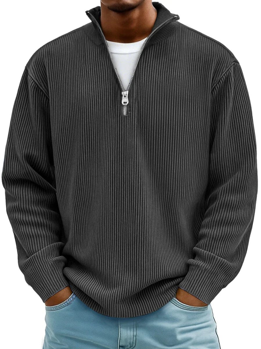 Men's Rib-Knit Quarter-Zip Knit Pullover – view 4