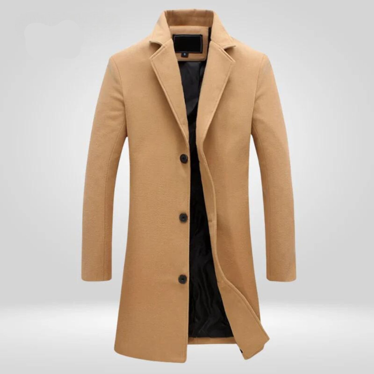 Men's Single-Breast Wool Overcoat – Camel