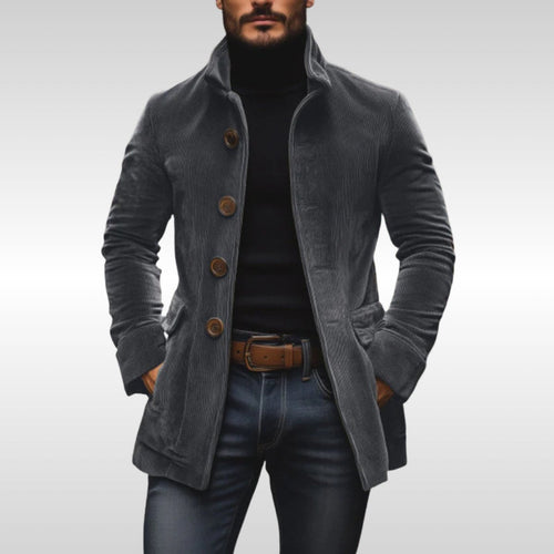 Men's Cord Wool Coat – Gray