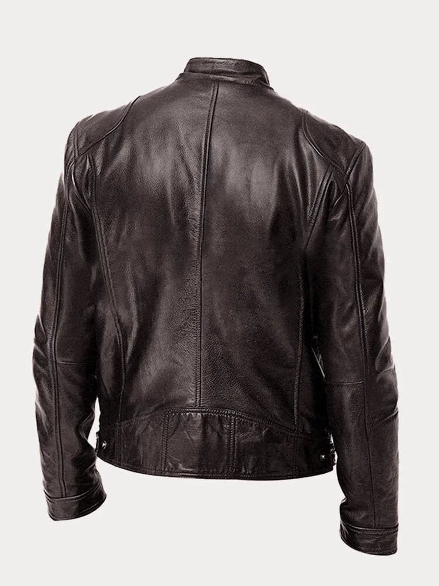 Men's Padded Leather Moto Jacket – view 3