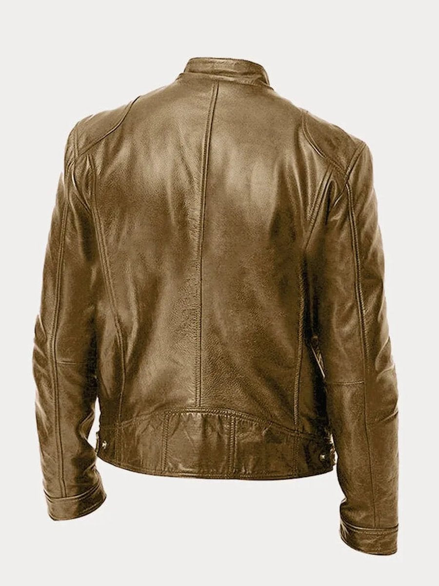 Men's Padded Leather Moto Jacket – view 7