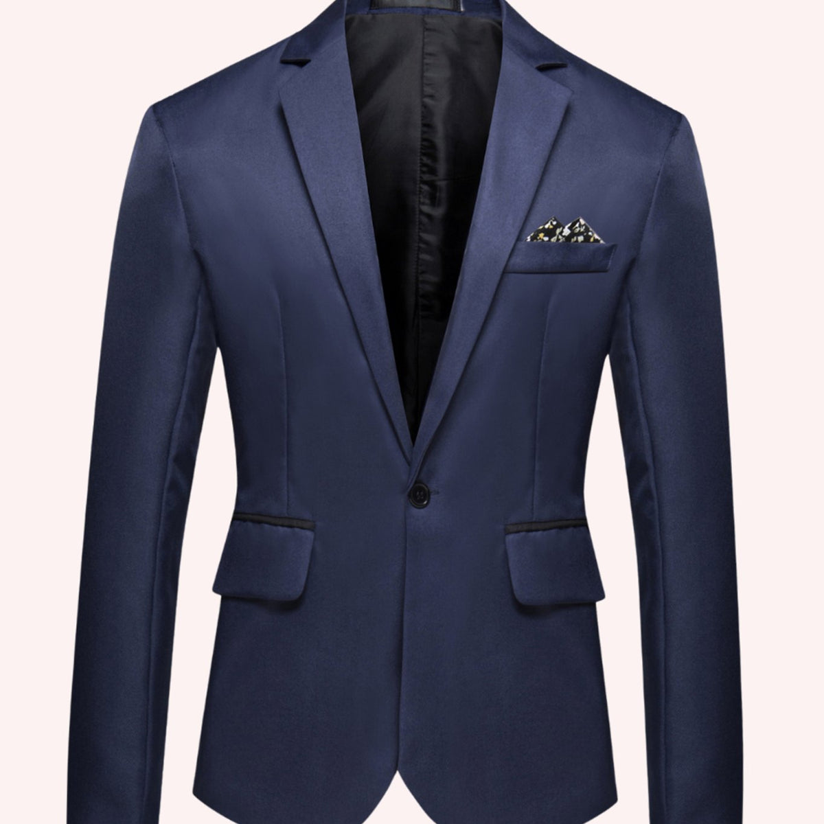 Men's Slim-Cut Fit Single Button Business Blazer – Marine Blue
