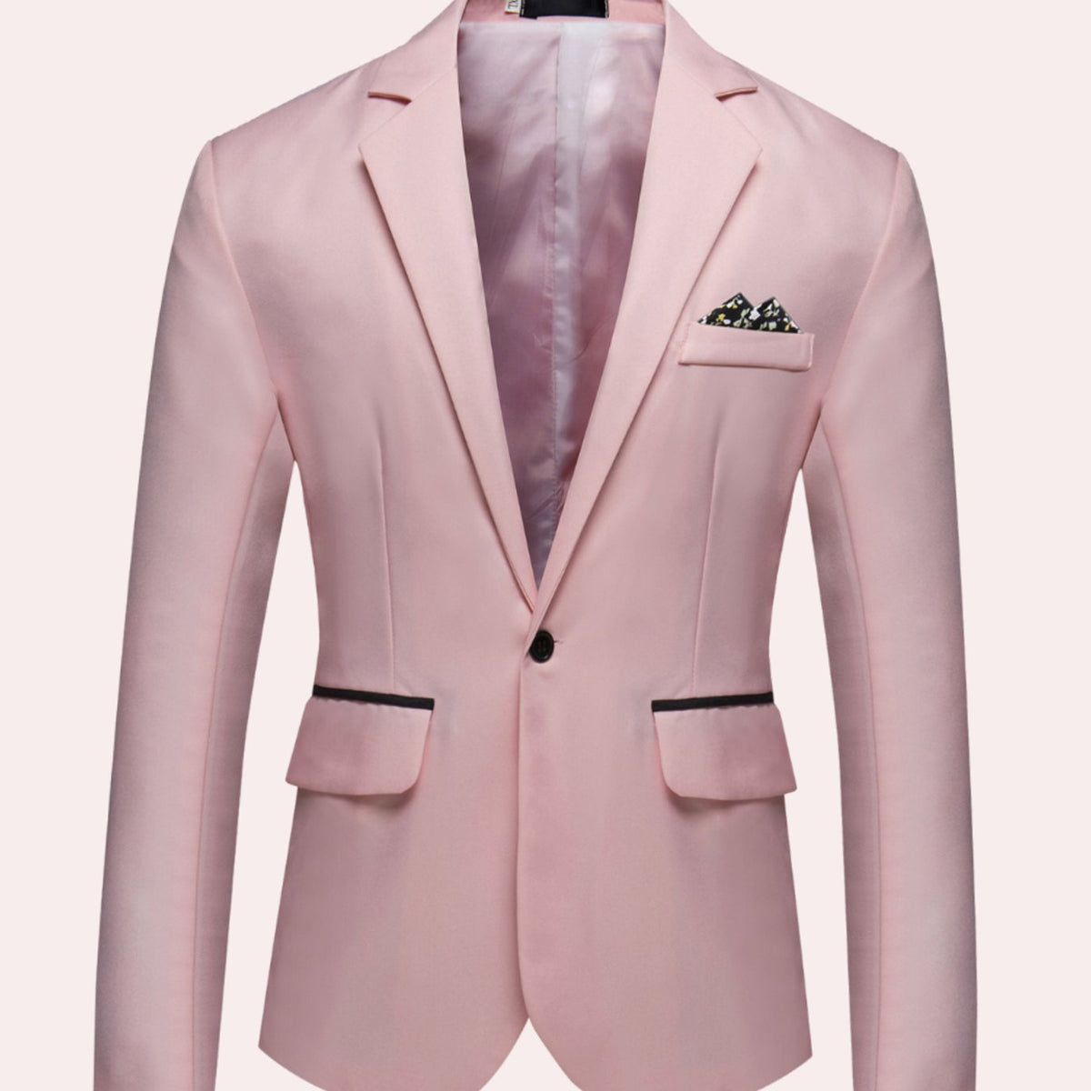 Men's Slim-Cut Fit Single Button Business Blazer – Pink