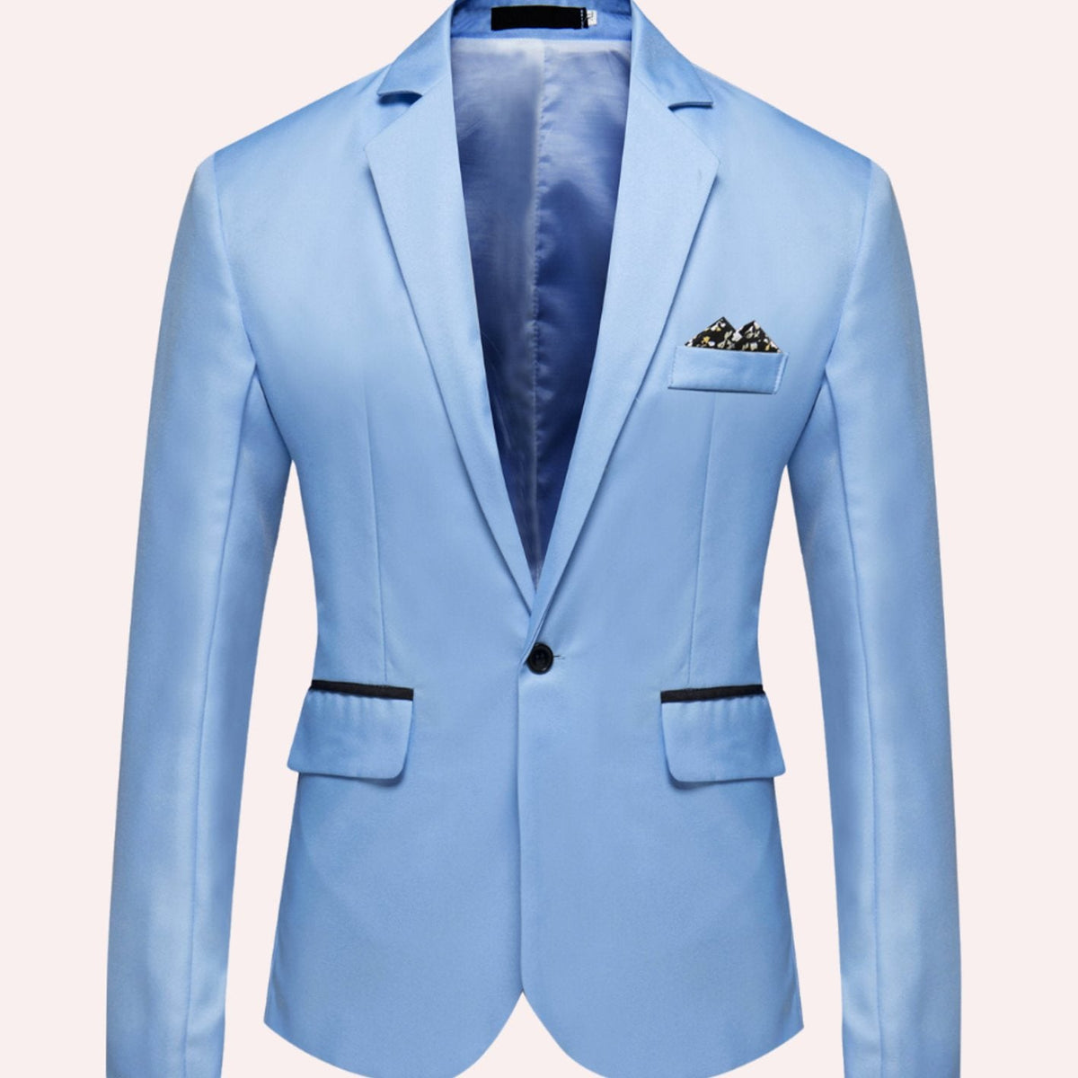 Men's Slim-Cut Fit Single Button Business Blazer – Sky Blue