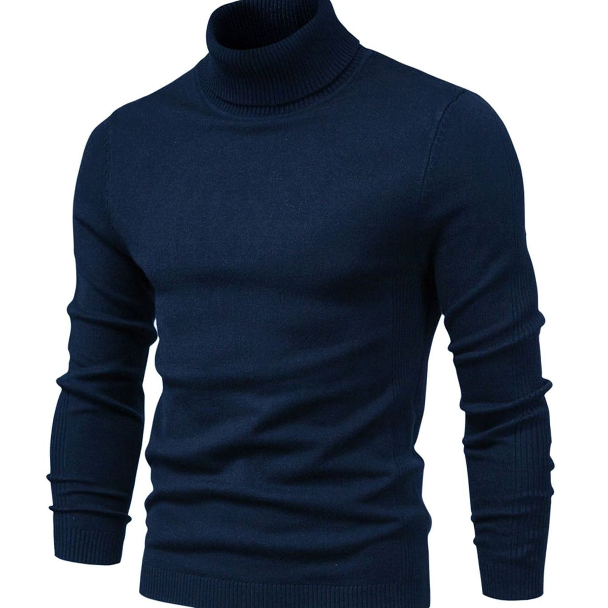 Men's Slim-Cut Rib-Knit Roll-Neck Knit Pullover – view 7