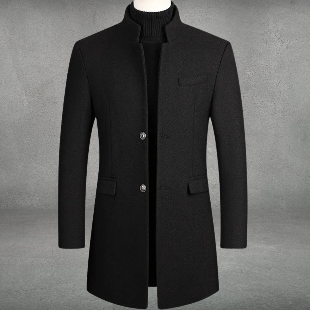 Men's Slim-Cut Wool Blend Overcoat – view 2