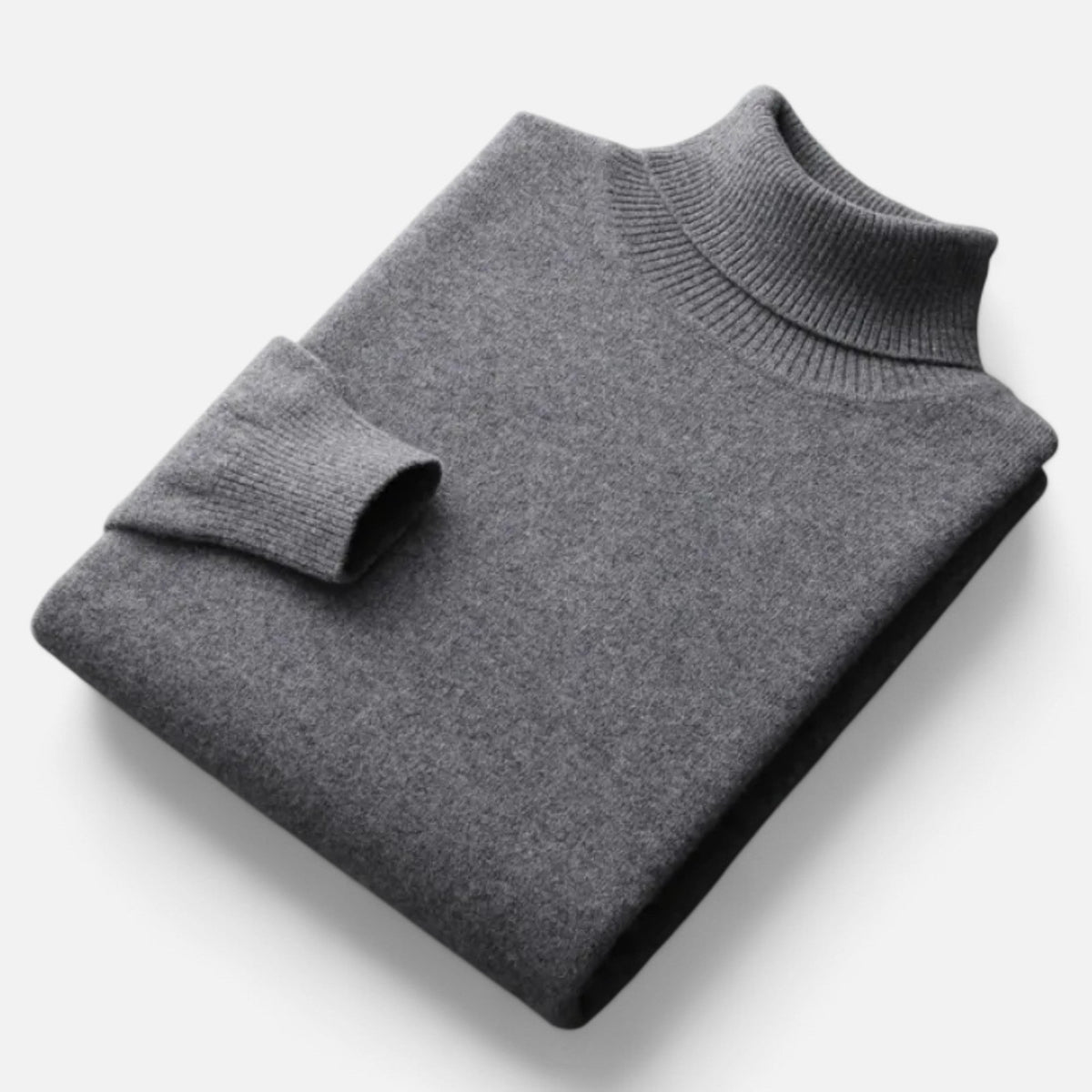 Men's Plush Knit High-Lapel Sweater – Gray
