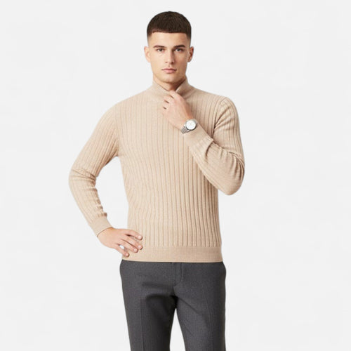 Men's Plush Knit High-Lapel Sweater – view 2