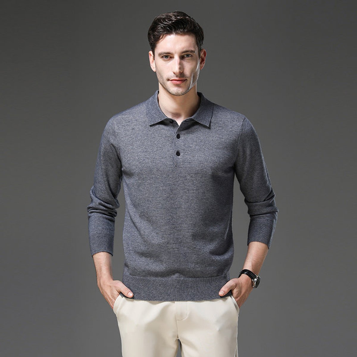 Men's Plush Knit Polo Pullover – view 5
