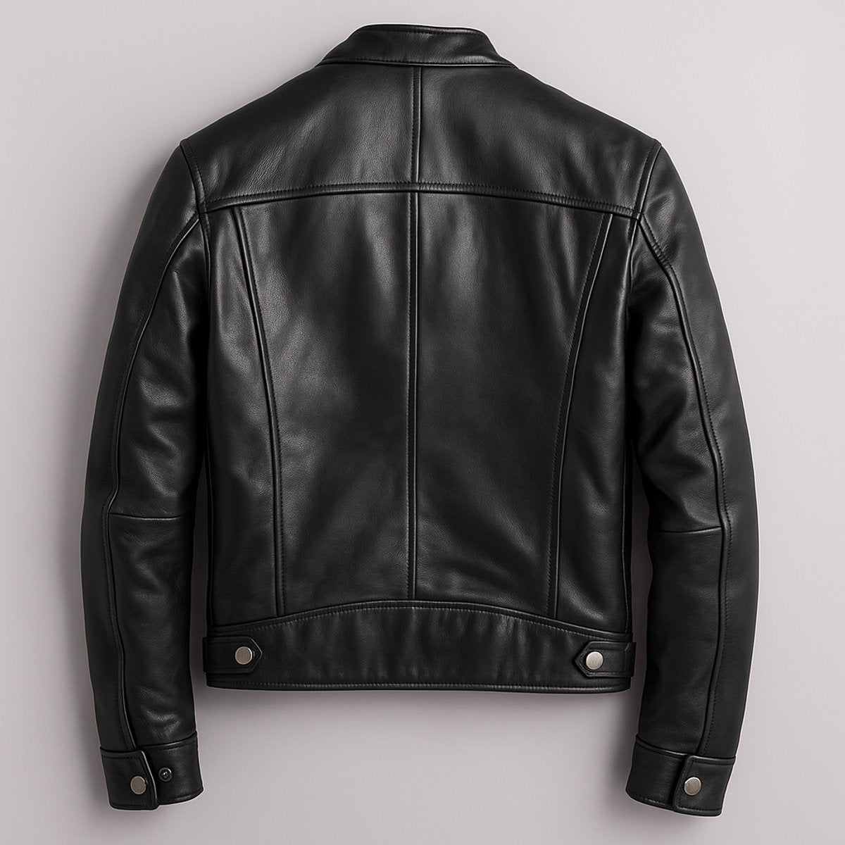 Men's Retro Biker Leather Jacket Zip-Front Moto Style – view 4