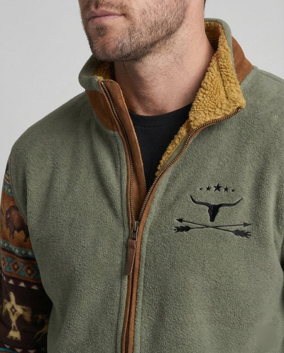 Men's Sherpa-Collar Fleece Bomber Jacket for Layering – view 3
