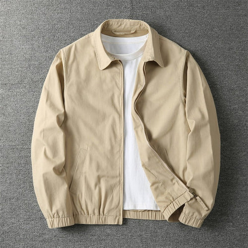 Men's Light-Weight Full-Zip Bomber Jacket – Beige