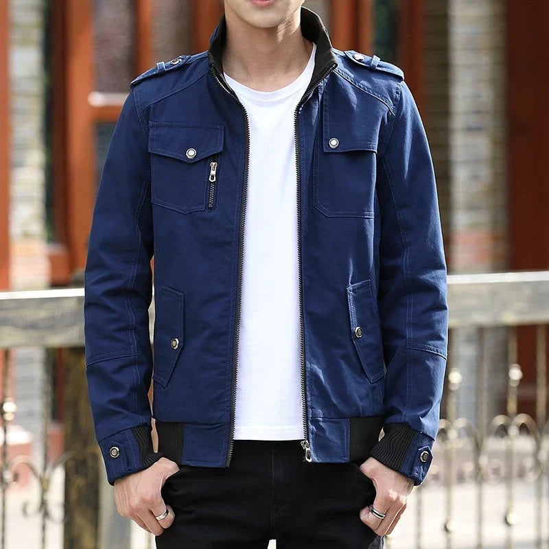 Men's Full-Zip Everyday Bomber Jacket – Blue