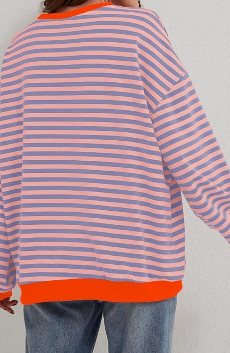 Women's Stripe-Detail Loose-Fit Knit Pullover – view 9